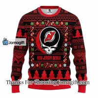 New Jersey Devils Grateful Dead Ugly Christmas Fleece Sweater