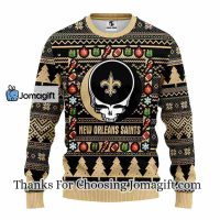 New Orleans Saints Grateful Dead Ugly Christmas Fleece Sweater 3