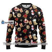 New Orleans Saints Santa Claus Snowman Christmas Ugly Sweater 3