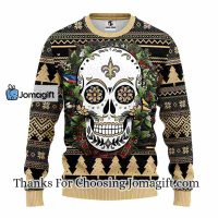 New Orleans Saints Skull Flower Ugly Christmas Ugly Sweater