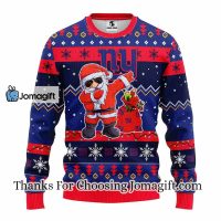 New York Giants Dabbing Santa Claus Christmas Ugly Sweater 3