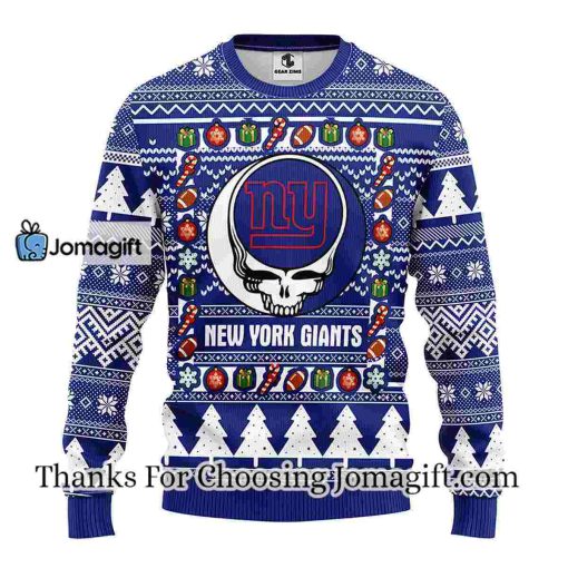 New York Giants Grateful Dead Ugly Christmas Fleece Sweater