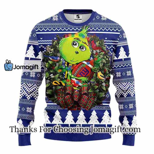 New York Giants Grinch Hug Christmas Ugly Sweater
