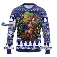 New York Giants Groot Hug Christmas Ugly Sweater 3