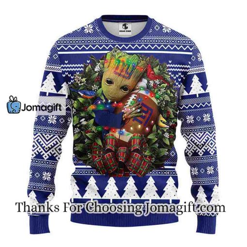 New York Giants Groot Hug Christmas Ugly Sweater