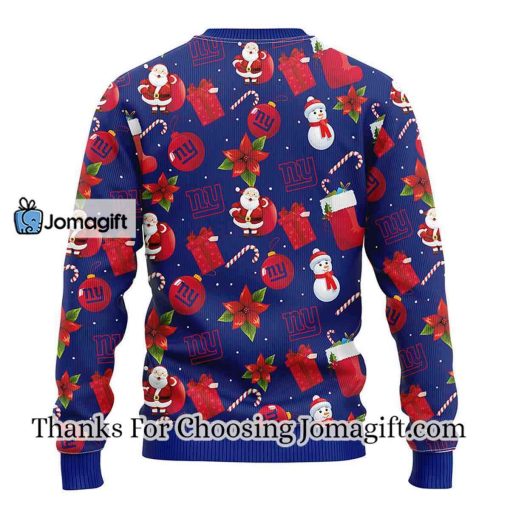 New York Giants Santa Claus Snowman Christmas Ugly Sweater