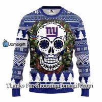 New York Giants Skull Flower Ugly Christmas Ugly Sweater 3