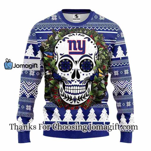 New York Giants Skull Flower Ugly Christmas Ugly Sweater