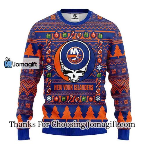 New York Islanders Grateful Dead Ugly Christmas Fleece Sweater