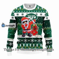 New York Jets Dabbing Santa Claus Christmas Ugly Sweater 3