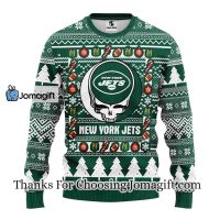New York Jets Grateful Dead Ugly Christmas Fleece Sweater