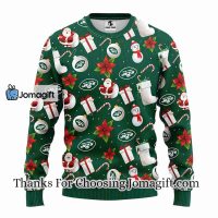 New York Jets Santa Claus Snowman Christmas Ugly Sweater 3