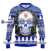 New York Mets Skull Flower Ugly Christmas Ugly Sweater