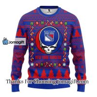 New York Rangers Grateful Dead Ugly Christmas Fleece Sweater 3