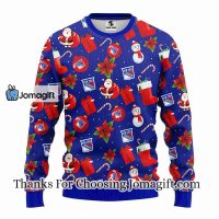 New York Rangers Santa Claus Snowman Christmas Ugly Sweater 3