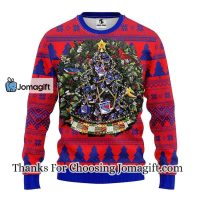 New York Rangers Tree Ball Christmas Ugly Sweater 3