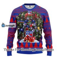 New York Rangers Tree Ugly Christmas Fleece Sweater 3
