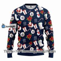 New York Yankees Santa Claus Snowman Christmas Ugly Sweater 3