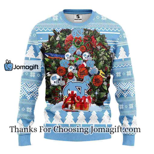 North Carolina Tar Heels Tree Ugly Christmas Fleece Sweater