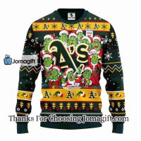 Oakland Athletics 12 Grinch Xmas Day Christmas Ugly Sweater 3