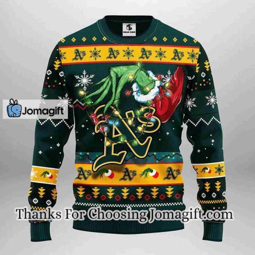 Oakland Athletics Grinch Christmas Ugly Sweater