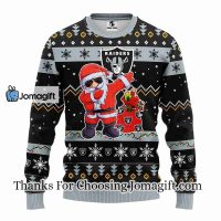 Oakland Raiders Dabbing Santa Claus Christmas Ugly Sweater 3