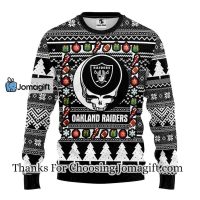 Las Vegas Raiders Grateful Dead Ugly Christmas Fleece Sweater
