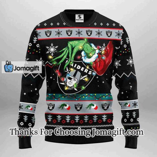 Las Vegas Raiders Grinch Christmas Ugly Sweater