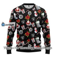 Oakland Raiders Santa Claus Snowman Christmas Ugly Sweater 3