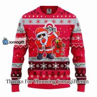 Ohio State Buckeyes Dabbing Santa Claus Christmas Ugly Sweater 3