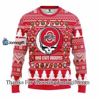Ohio State Buckeyes Grateful Dead Ugly Christmas Fleece Sweater 3
