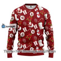 Oklahoma Sooners Santa Claus Snowman Christmas Ugly Sweater 3