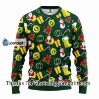 Oregon Ducks Santa Claus Snowman Christmas Ugly Sweater 3