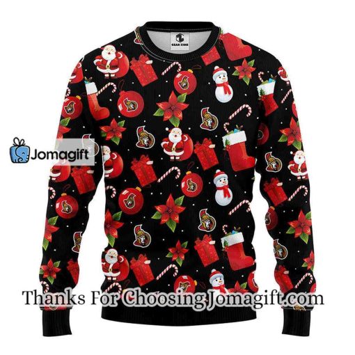 Ottawa Senators Santa Claus Snowman Christmas Ugly Sweater