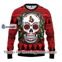 Ottawa Senators Skull Flower Ugly Christmas Ugly Sweater