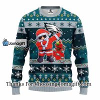 Philadelphia Eagles Dabbing Santa Claus Christmas Ugly Sweater 3