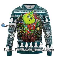 Philadelphia Eagles Grinch Hug Christmas Ugly Sweater 3