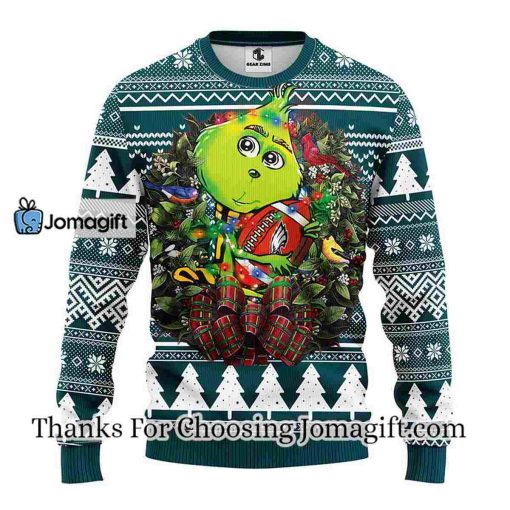 Philadelphia Eagles Grinch Hug Christmas Ugly Sweater