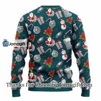 Philadelphia Eagles Santa Claus Snowman Christmas Ugly Sweater 2