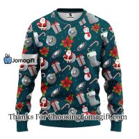 Philadelphia Eagles Santa Claus Snowman Christmas Ugly Sweater 3