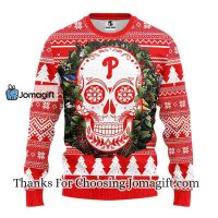 Philadelphia Phillies Skull Flower Ugly Christmas Ugly Sweater