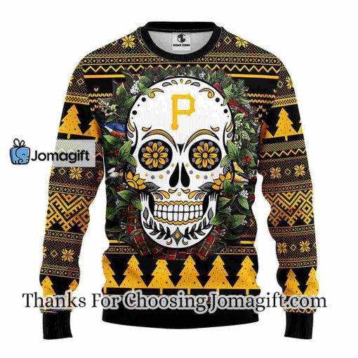 Pittsburgh Pirates Skull Flower Ugly Christmas Ugly Sweater