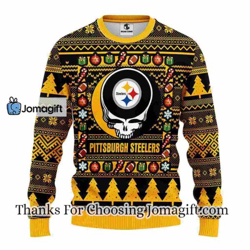 Pittsburgh Steelers Grateful Dead Ugly Christmas Fleece Sweater