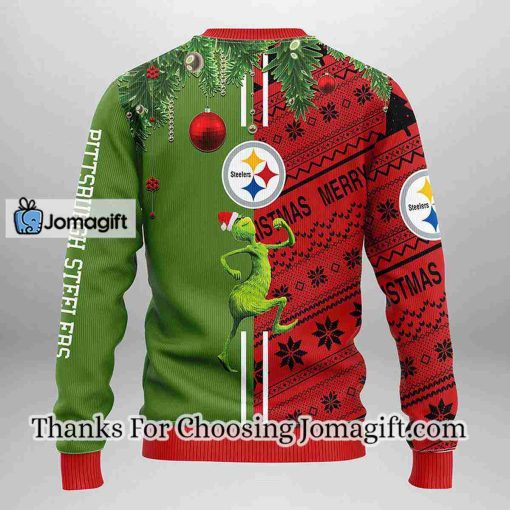 Pittsburgh Steelers Grinch & Scooby-Doo Christmas Ugly Sweater