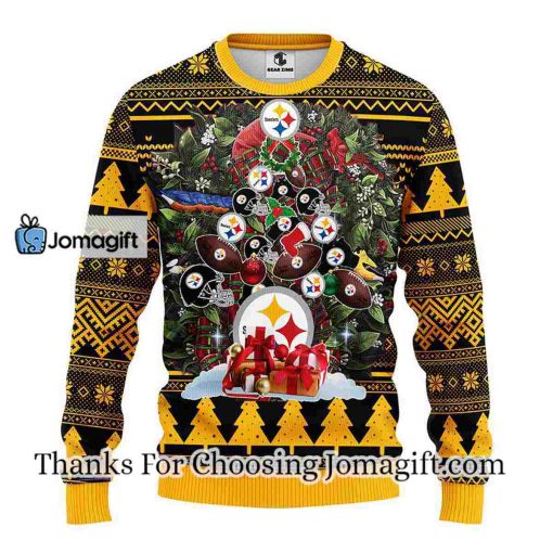 Pittsburgh Steelers Tree Ugly Christmas Fleece Sweater