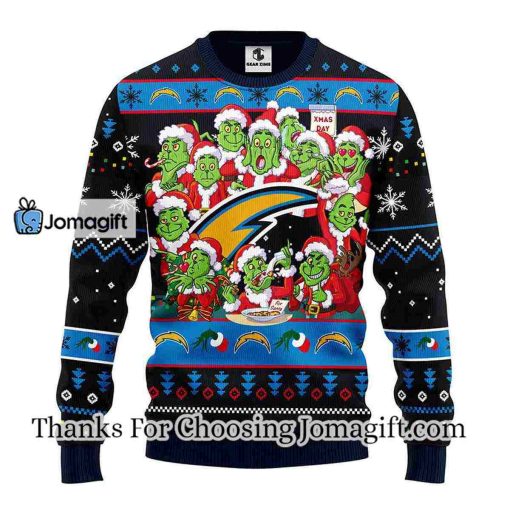 Los Angeles Chargers 12 Grinch Xmas Day Christmas Ugly Sweater