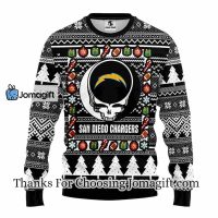 Los Angeles Chargers Grateful Dead Ugly Christmas Fleece Sweater