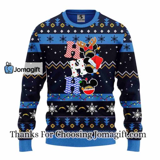 Los Angeles Chargers HoHoHo Mickey Christmas Ugly Sweater