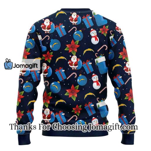 Los Angeles Chargers Santa Claus Snowman Christmas Ugly Sweater