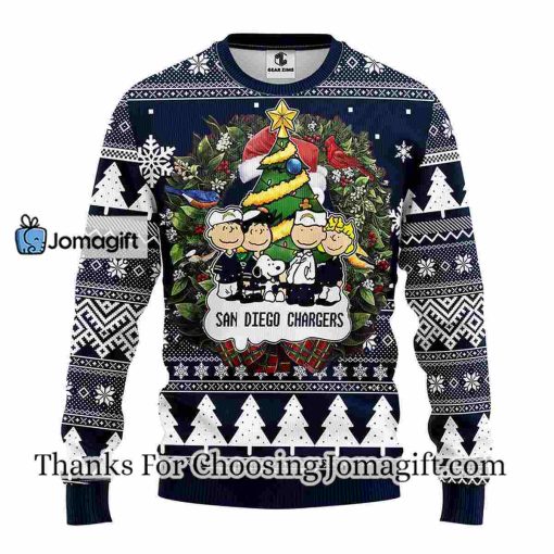 Los Angeles Chargers Snoopy Dog Christmas Ugly Sweater